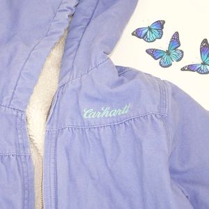 light blue Carhartt sherpa jacket